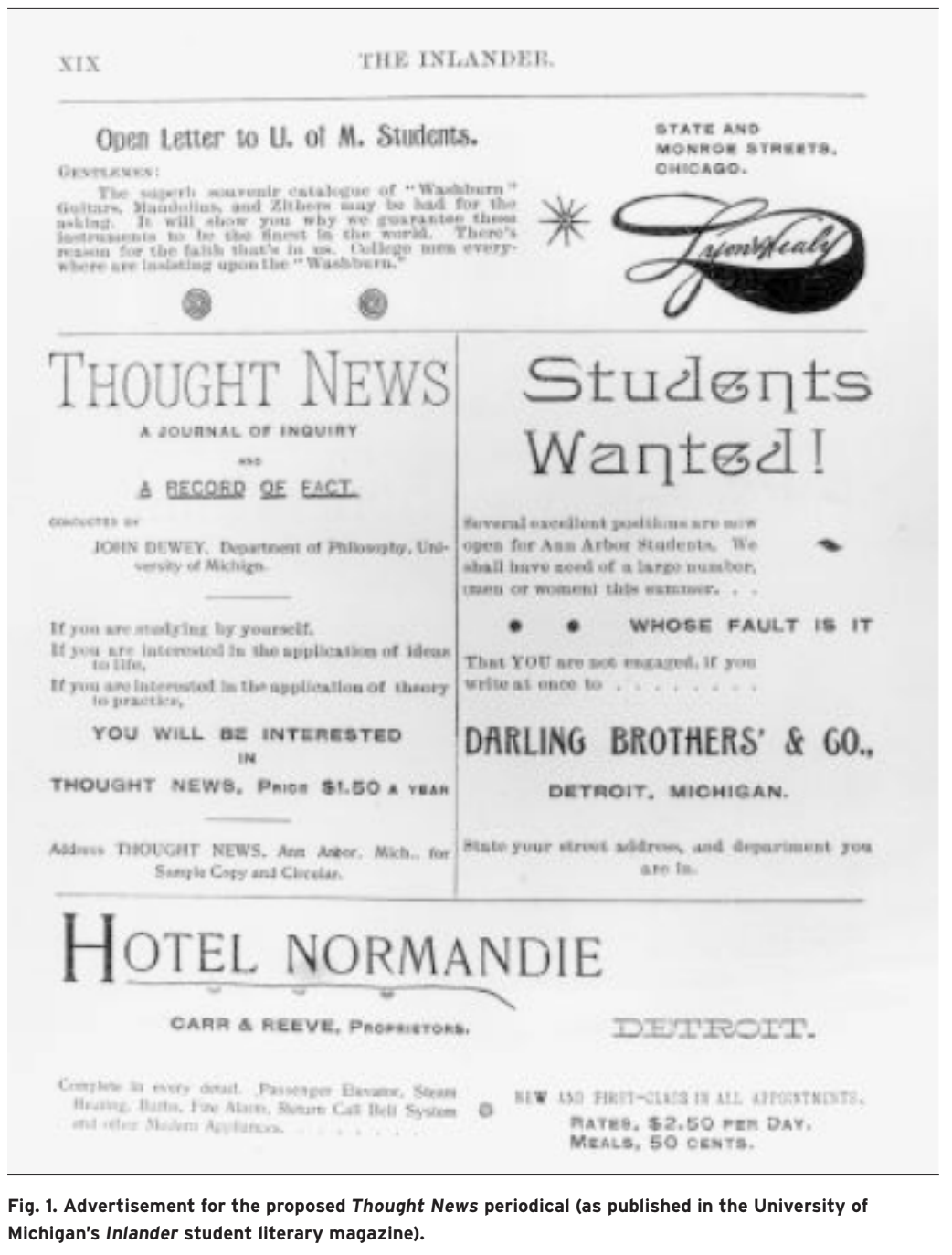 an advertisement fof the Thought News project